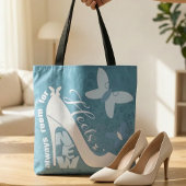 Tote Bag Chaussure Bleu Ardoise Et Papillon