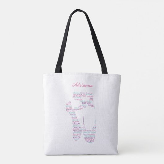 Tote Bag Chaussure de ballet rose et Aqua (Dos)