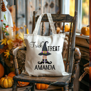 Tote Bag Chaussure Halloween Trick Ou Treat mignonne sorciè