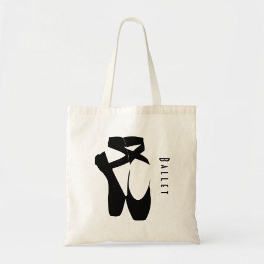 Tote Bag Chaussures de Ballet Noir En Pointe (Devant)