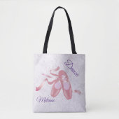 Tote Bag Chaussures de ballet roses personnalisées (Devant)