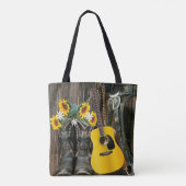 Tote Bag Chaussures de cowboy du cheval occidental Guitare  (Dos)
