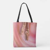 Tote Bag Chaussures d'orteil rose avec nom mignon Ballet (Dos)