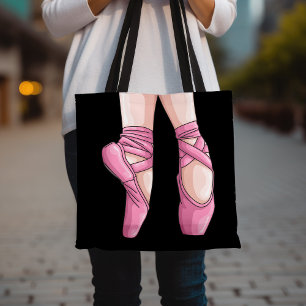Tote Bag Chaussures en Ballet Rose dessinées à la main