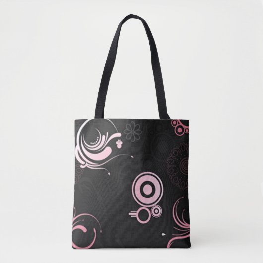 Tote Bag Chaussures rose-noir-blanc (Devant)