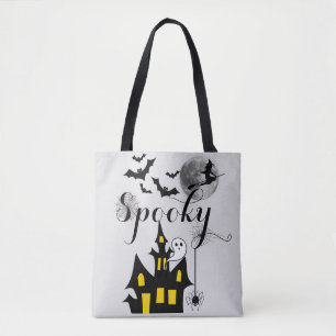 Tote Bag Chauve-souris Éffrayante d'Halloween maison hantée