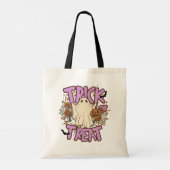 Tote Bag Chauve-souris fantôme - Crânes Fleurs - Trick ou T (Dos)