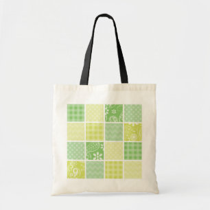 Tote Bag Checkered Light Green and Yellow