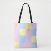 Tote Bag Checkers Pastel Spring (Devant)