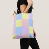 Tote Bag Checkers Pastel Spring (De près)
