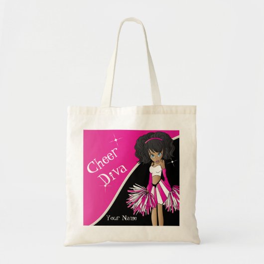 Tote Bag Cheer Diva fille Pom-pom girl rose (Devant)