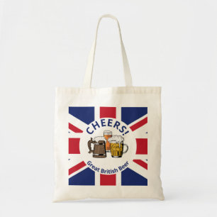 Tote Bag Cheers GREAT BRITAIN Custom Cartoon Union Jack