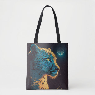 Tote Bag Cheetah Animal Portrait Peinture Faune En Plein Ai