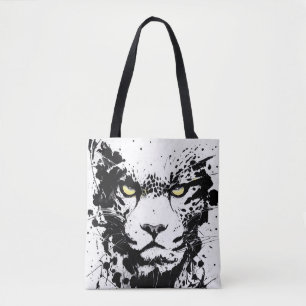 Tote Bag Cheetah Wild Nature Free Spirit Art Brush Peinture