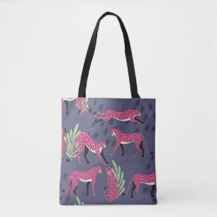Tote Bag Cheetahs exotiques : motif vintage coloré.