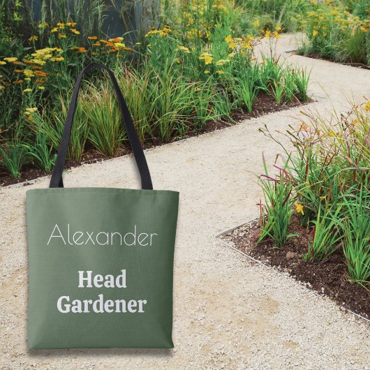 Tote Bag Chef jardinier vert jardinage thème personnalisé