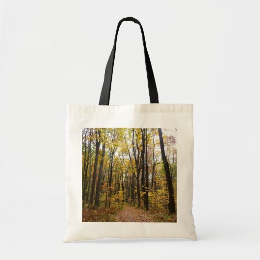 Tote Bag Chemin d'automne et Feuilles d'or au parc Laurel H (Devant)