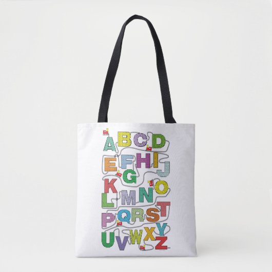 Tote Bag Chemin de fer Alphabet Maze Puzzles (Devant)