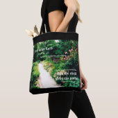 Tote Bag Chemin de jardin avec Proverbes 3:5-6 (De près)
