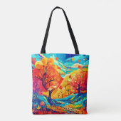 Tote Bag Chemin Envoûtant sous la Lune d'Automne (Dos)