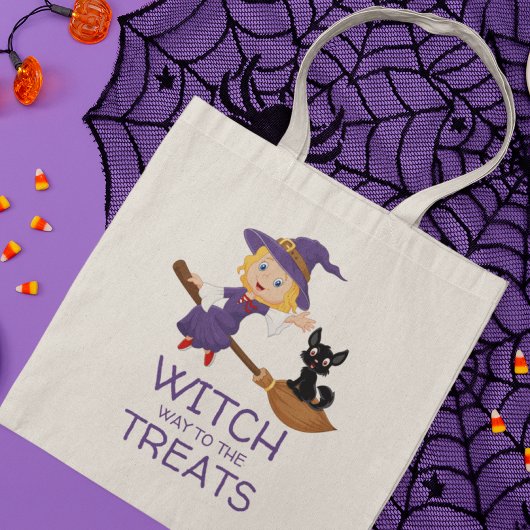 Tote Bag Chemin Sorcière Aux Traitements Mignonne Halloween