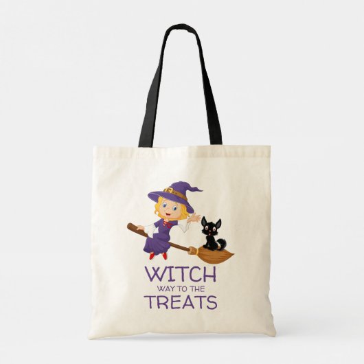 Tote Bag Chemin Sorcière Aux Traitements Mignonne Halloween (Dos)