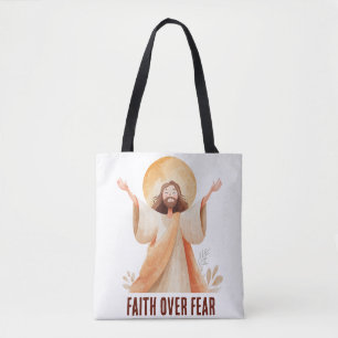 Tote Bag Chemise chrétienne Jésus La Foi Sur La Peur