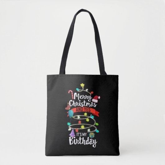 Tote Bag Chemise D'Anniversaire De Noël, Joyeux Noël Et Oui (Devant)