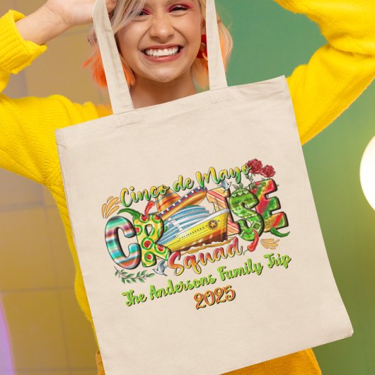 Tote Bag Chemise de croisière Cinco De Mayo Nom et année pe