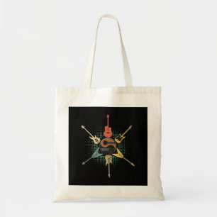 Tote Bag Chemise guitare. Style Rétro, Cadeau Guitariste