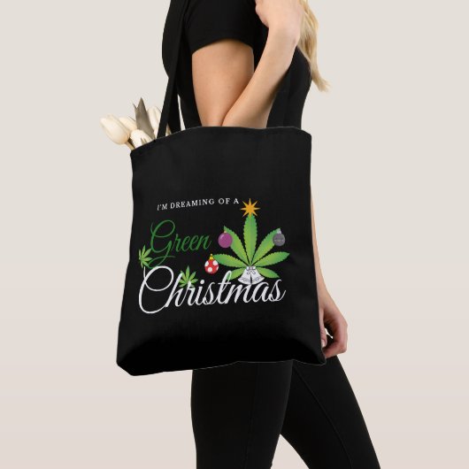 Tote Bag Chemise verte de Noël (De près)