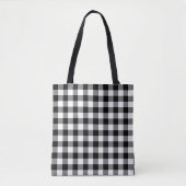 Tote Bag Chèque de buffle noir et blanc (Devant)