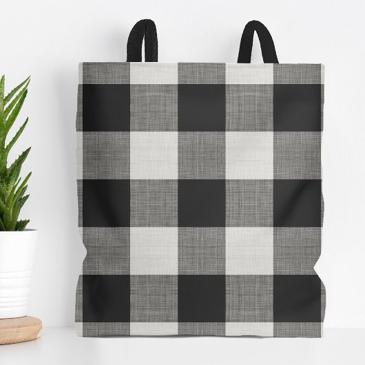 Tote Bag Chèque de buffle noir | Ferme moderne