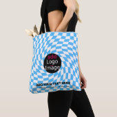 Tote Bag Chèque professionnel moderne Pale Blue Custom (De près)