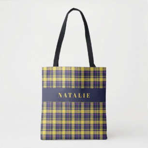 Tote Bag chèque tartan hiver personnalisé