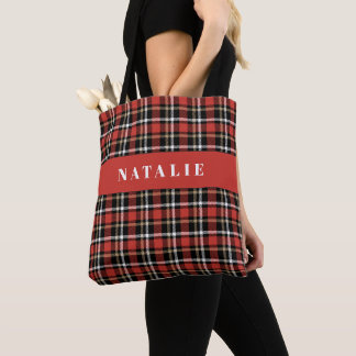 Tote Bag chèque tartan hiver personnalisé