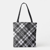 Tote Bag Chèque Tartan noir blanc Ferme moderne (Dos)