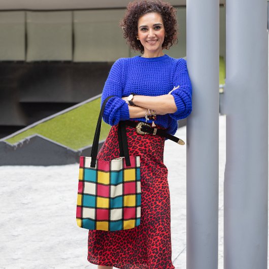 Tote Bag Chèques monochromes colorés