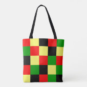Tote Bag Chèques rouges, jaunes, noirs et verts (Dos)