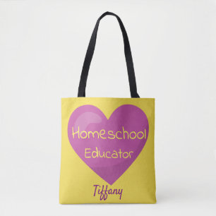 Tote Bag Cher éducateur de l'école familiale de coeur