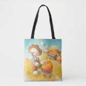 Tote Bag Cher fermier chien avec Citrouille (Devant)