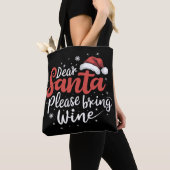 Tote Bag Cher Père Noël Apportez Du Vin Noël Boire (De près)