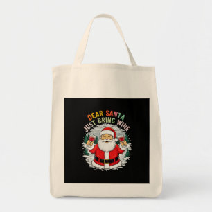 Tote Bag Cher Père Noël, Apportez Juste Du Vin Drôle Cadeau