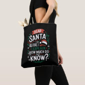 Tote Bag Cher Père Noël Avant D'Expliquer Combien Vous Save (De près)