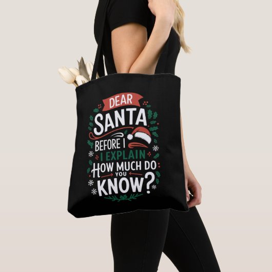 Tote Bag Cher Père Noël Avant D'Expliquer Combien Vous Save (De près)