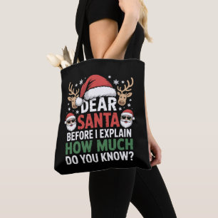 Tote Bag Cher Père Noël Combien Savez-Vous de Rennes de Noë