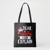 Tote Bag Cher Père Noël, Je Peux Expliquer (Devant)
