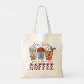 Tote Bag Cher Père Noël | Latte de café de Noël (Dos)
