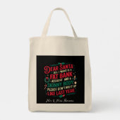 Tote Bag Cher Père Noël Tout Ce Que Je Veux C'Est Compte Ba (Dos)