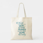 Tote Bag Chercher ce qui compte Turquoise (Dos)